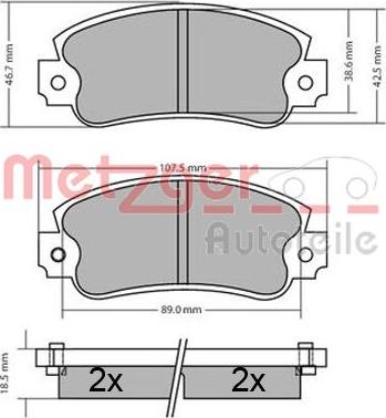 Metzger 1170449 - Kit pastiglie freno, Freno a disco autozon.pro