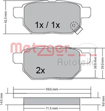 Metzger 1170444 - Kit pastiglie freno, Freno a disco autozon.pro