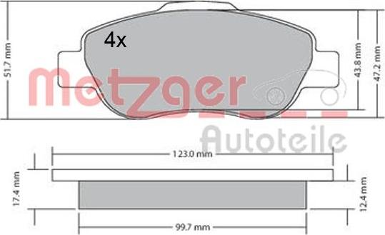 Metzger 1170440 - Kit pastiglie freno, Freno a disco autozon.pro