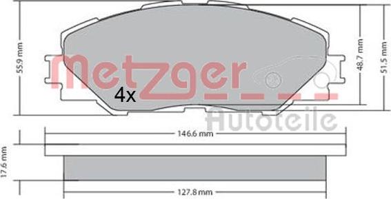 Metzger 1170443 - Kit pastiglie freno, Freno a disco autozon.pro