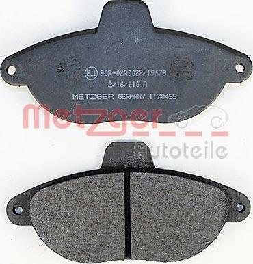 Metzger 1170455 - Kit pastiglie freno, Freno a disco autozon.pro