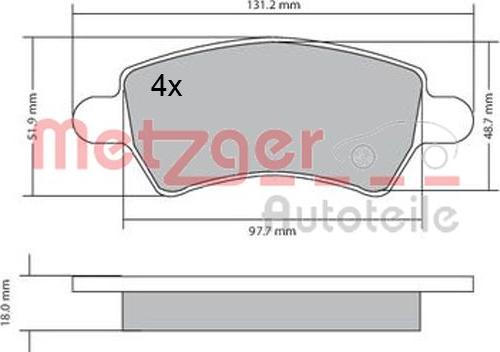 Metzger 1170458 - Kit pastiglie freno, Freno a disco autozon.pro