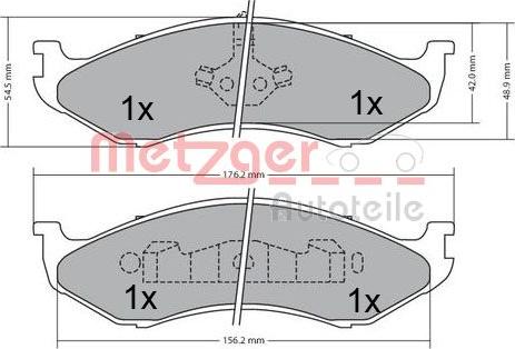 Metzger 1170452 - Kit pastiglie freno, Freno a disco autozon.pro