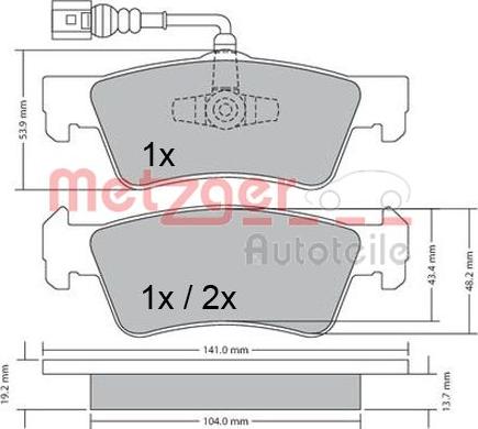 Metzger 1170465 - Kit pastiglie freno, Freno a disco autozon.pro