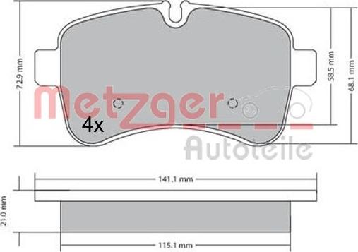 Metzger 1170466 - Kit pastiglie freno, Freno a disco autozon.pro