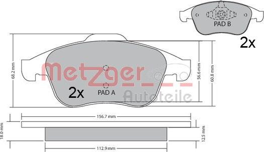 Metzger 1170409 - Kit pastiglie freno, Freno a disco autozon.pro