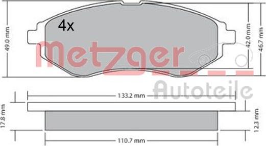 Metzger 1170404 - Kit pastiglie freno, Freno a disco autozon.pro