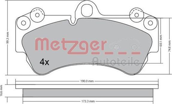 Metzger 1170405 - Kit pastiglie freno, Freno a disco autozon.pro