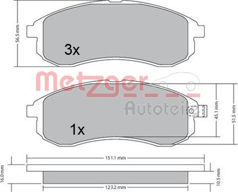 Metzger 1170406 - Kit pastiglie freno, Freno a disco autozon.pro