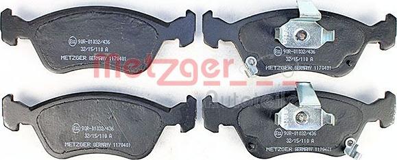 Metzger 1170401 - Kit pastiglie freno, Freno a disco autozon.pro