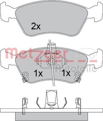 Metzger 1170401 - Kit pastiglie freno, Freno a disco autozon.pro