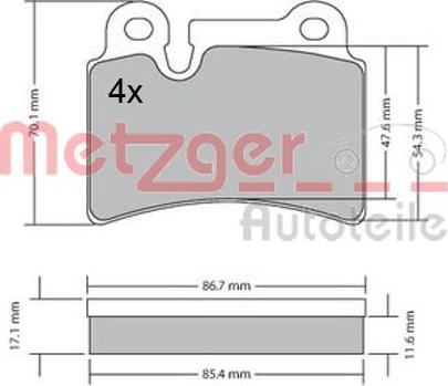 Metzger 1170408 - Kit pastiglie freno, Freno a disco autozon.pro