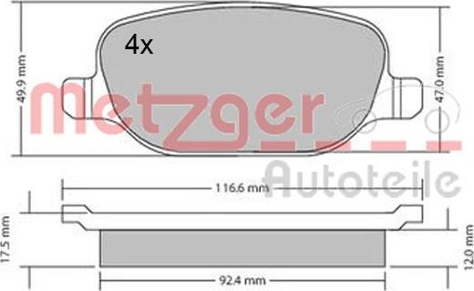 Metzger 1170403 - Kit pastiglie freno, Freno a disco autozon.pro