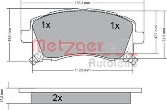 Metzger 1170416 - Kit pastiglie freno, Freno a disco autozon.pro