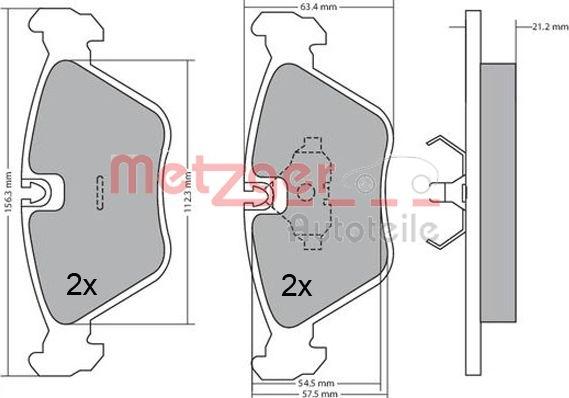 Metzger 1170489 - Kit pastiglie freno, Freno a disco autozon.pro