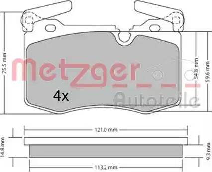 Metzger 1170483 - Kit pastiglie freno, Freno a disco autozon.pro