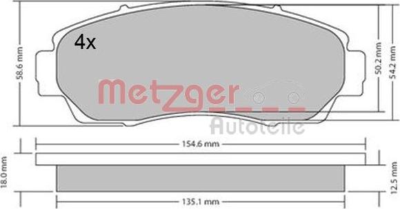 Metzger 1170482 - Kit pastiglie freno, Freno a disco autozon.pro