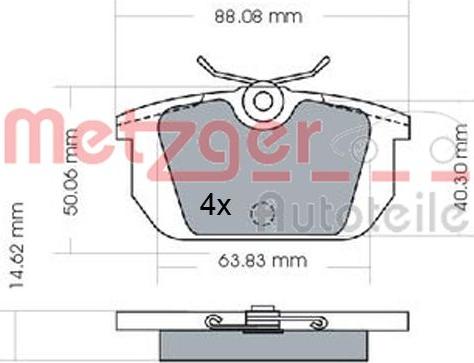 Metzger 1170487 - Kit pastiglie freno, Freno a disco autozon.pro