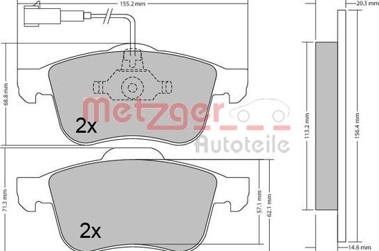 Metzger 1170424 - Kit pastiglie freno, Freno a disco autozon.pro