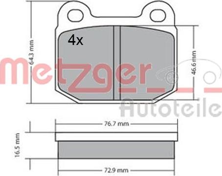 Metzger 1170425 - Kit pastiglie freno, Freno a disco autozon.pro