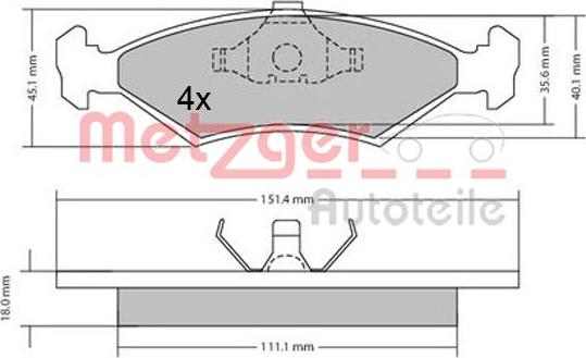 Metzger 1170426 - Kit pastiglie freno, Freno a disco autozon.pro