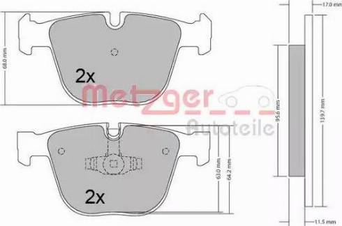 Metzger 1170421 - Kit pastiglie freno, Freno a disco autozon.pro