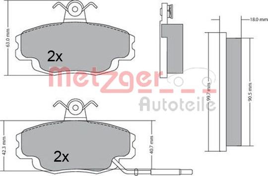 Metzger 1170427 - Kit pastiglie freno, Freno a disco autozon.pro