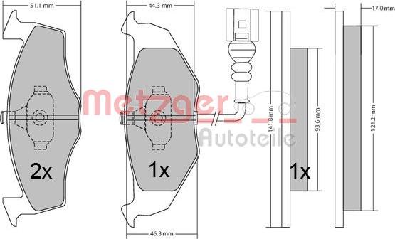 Metzger 1170479 - Kit pastiglie freno, Freno a disco autozon.pro