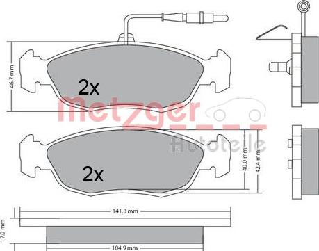 Metzger 1170476 - Kit pastiglie freno, Freno a disco autozon.pro