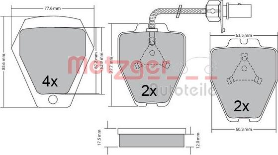 Metzger 1170478 - Kit pastiglie freno, Freno a disco autozon.pro