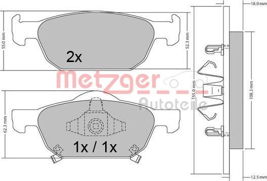 Metzger 1170594 - Kit pastiglie freno, Freno a disco autozon.pro