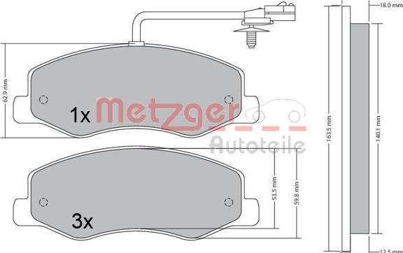 Metzger 1170595 - Kit pastiglie freno, Freno a disco autozon.pro