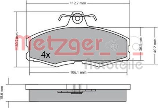 Metzger 1170598 - Kit pastiglie freno, Freno a disco autozon.pro