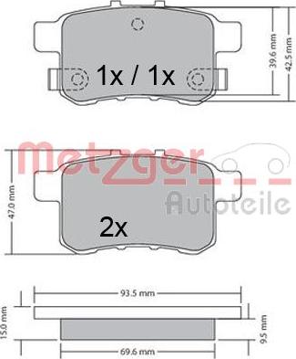 Metzger 1170593 - Kit pastiglie freno, Freno a disco autozon.pro