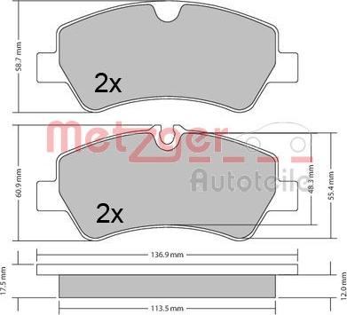 Metzger 1170545 - Kit pastiglie freno, Freno a disco autozon.pro