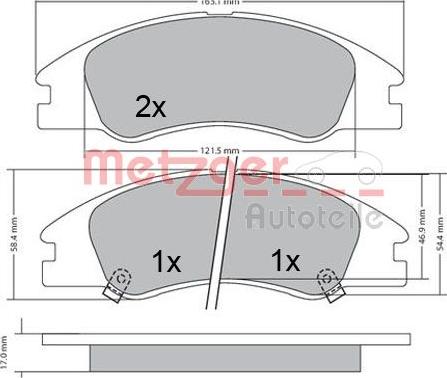 Metzger 1170540 - Kit pastiglie freno, Freno a disco autozon.pro