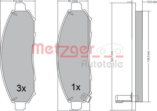 Metzger 1170541 - Kit pastiglie freno, Freno a disco autozon.pro