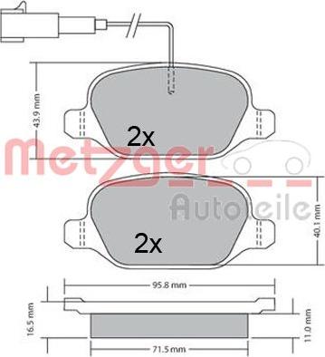 Metzger 1170555 - Kit pastiglie freno, Freno a disco autozon.pro