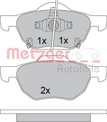 Metzger 1170558 - Kit pastiglie freno, Freno a disco autozon.pro