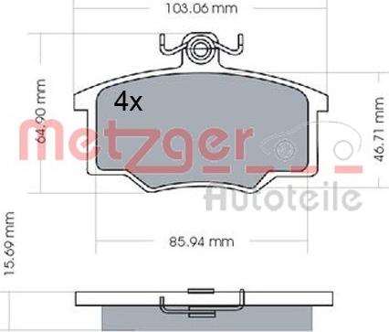 Metzger 1170566 - Kit pastiglie freno, Freno a disco autozon.pro