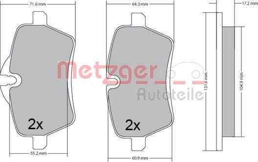 Metzger 1170561 - Kit pastiglie freno, Freno a disco autozon.pro