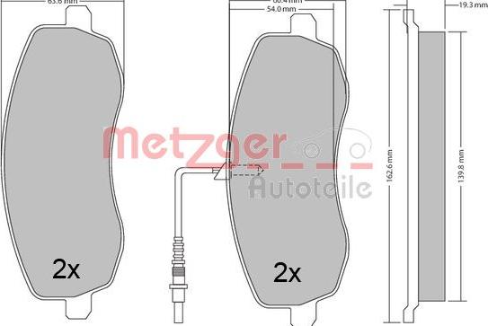 Metzger 1170563 - Kit pastiglie freno, Freno a disco autozon.pro