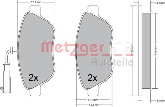 Metzger 1170504 - Kit pastiglie freno, Freno a disco autozon.pro