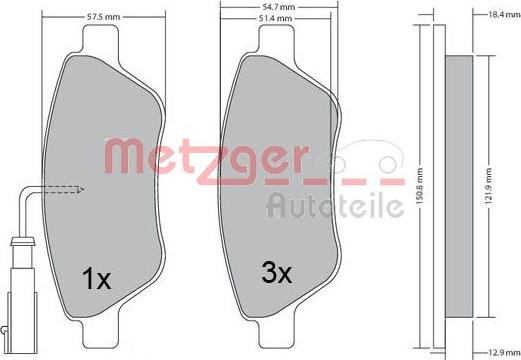 Metzger 1170505 - Kit pastiglie freno, Freno a disco autozon.pro