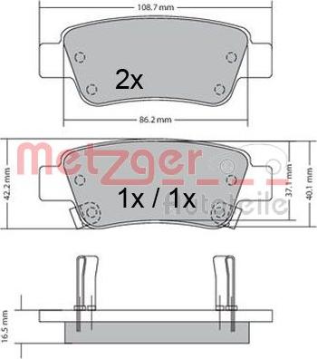 Metzger 1170508 - Kit pastiglie freno, Freno a disco autozon.pro