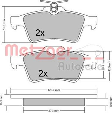 Metzger 1170503 - Kit pastiglie freno, Freno a disco autozon.pro