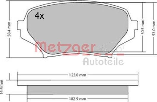 Metzger 1170589 - Kit pastiglie freno, Freno a disco autozon.pro