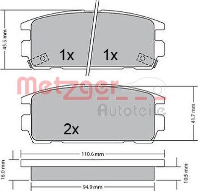 Metzger 1170585 - Kit pastiglie freno, Freno a disco autozon.pro