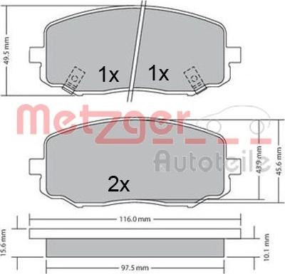 Metzger 1170588 - Kit pastiglie freno, Freno a disco autozon.pro