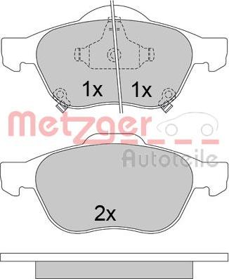 Metzger 1170587 - Kit pastiglie freno, Freno a disco autozon.pro